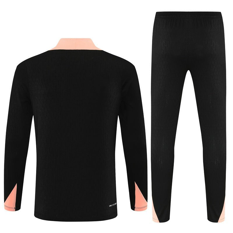 25/26 France Training Black/Light Pink Kids Size Tracksuit from FootballPrestige.com - Premium Football Kits