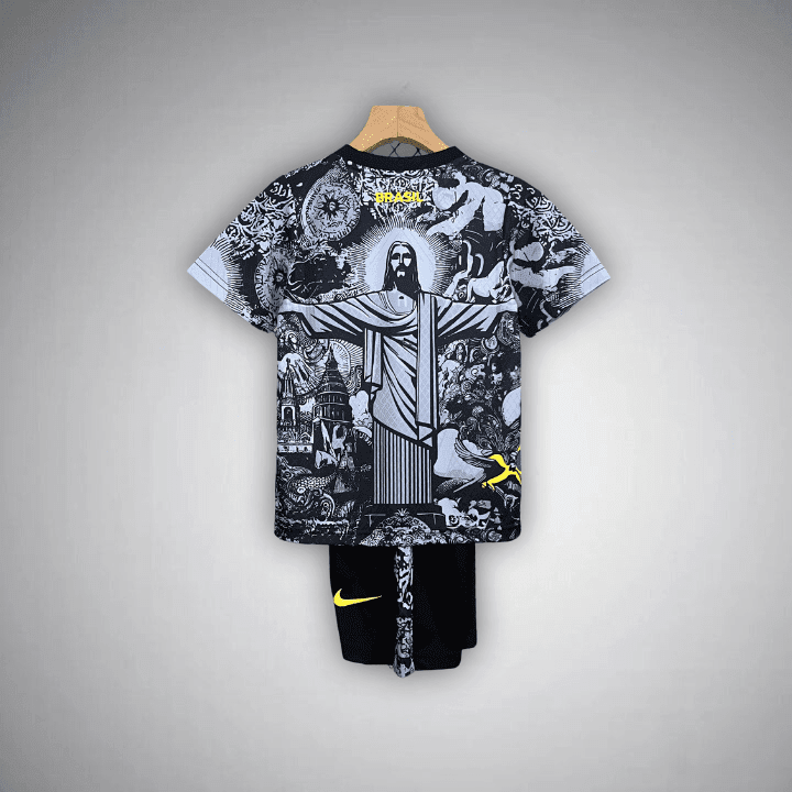 Brazil "Jesus" Premium Kids Size Kit from FootballPrestige.com - Premium Football Kits