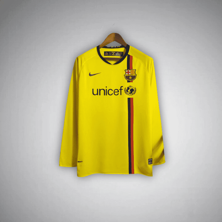 08/09 FC Barcelona Away Long Sleeve Kit from FootballPrestige.club - Premium Football Kits