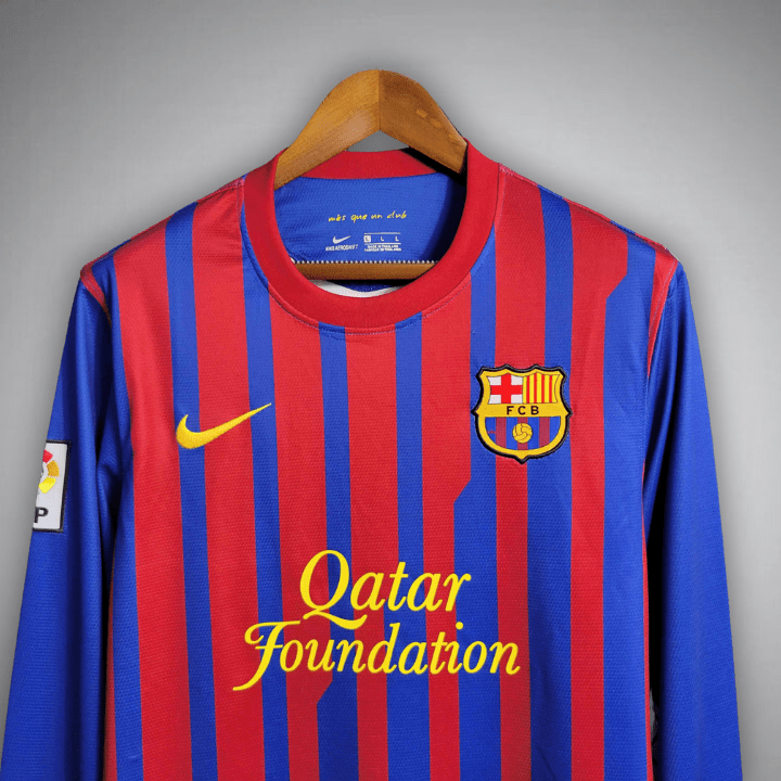 11/12 FC Barcelona Long Sleeve Home Kit from FootballPrestige.com - Premium Football Kits