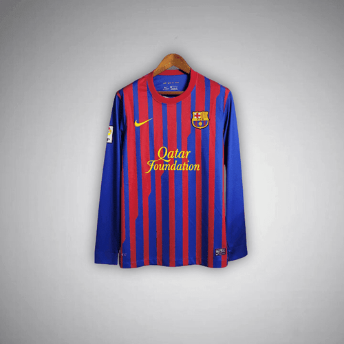 11/12 FC Barcelona Long Sleeve Home Kit from FootballPrestige.com - Premium Football Kits