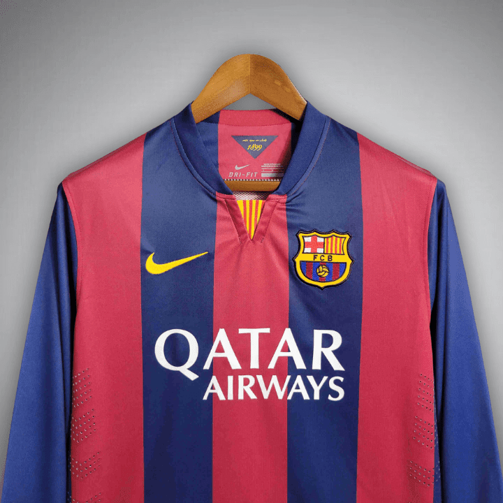 14/15 FC Barcelona Home Long Sleeve Kit from FootballPrestige.com - Premium Football Kits