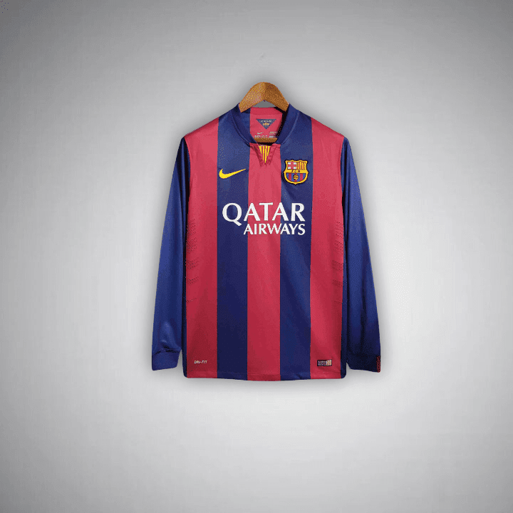 14/15 FC Barcelona Home Long Sleeve Kit from FootballPrestige.com - Premium Football Kits