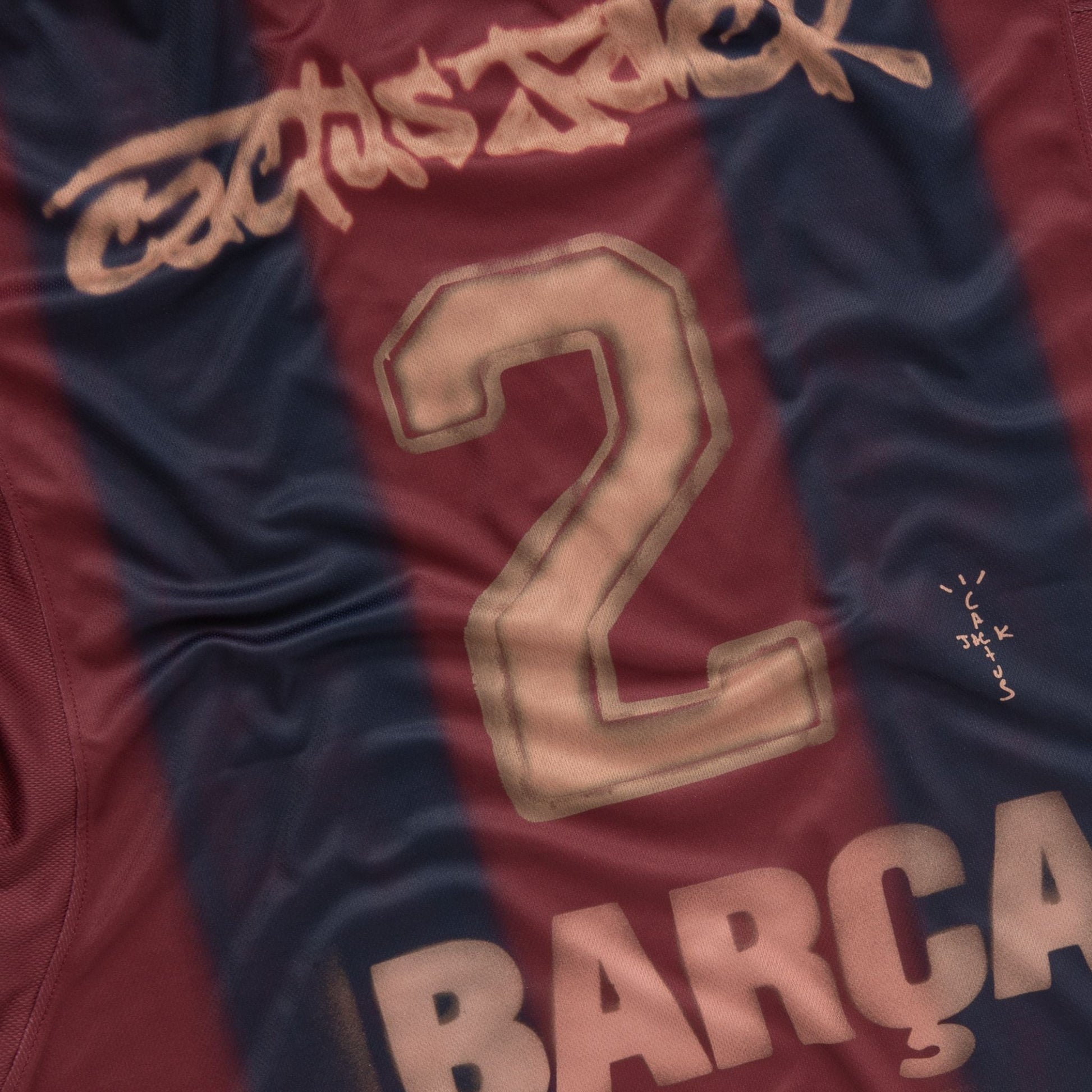 2000/01 FC Barcelona Retro x Cactus Jack Limited Edition Home Kit from FootballPrestige.com - Premium Football Kits