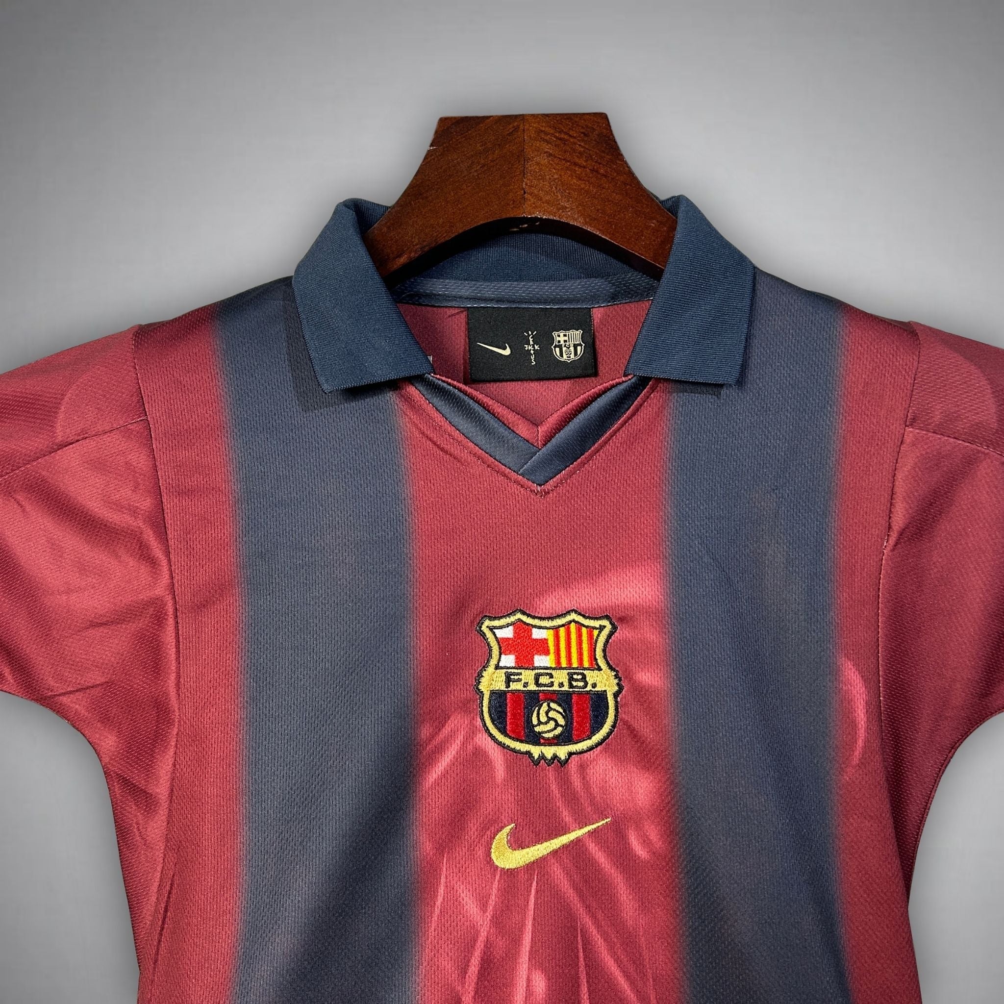 2000/01 FC Barcelona Retro x Cactus Jack Limited Edition Kids Size Home Kit from FootballPrestige.club - Premium Football Kits