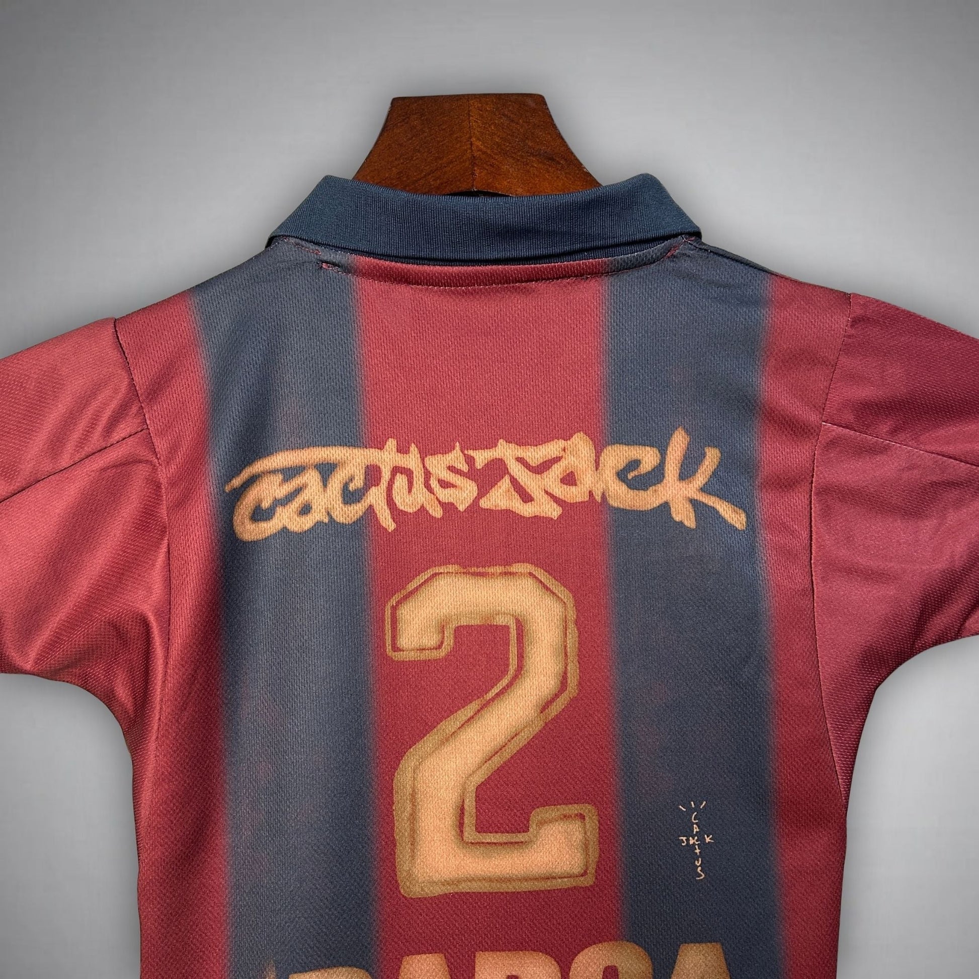 2000/01 FC Barcelona Retro x Cactus Jack Limited Edition Kids Size Home Kit from FootballPrestige.com - Premium Football Kits