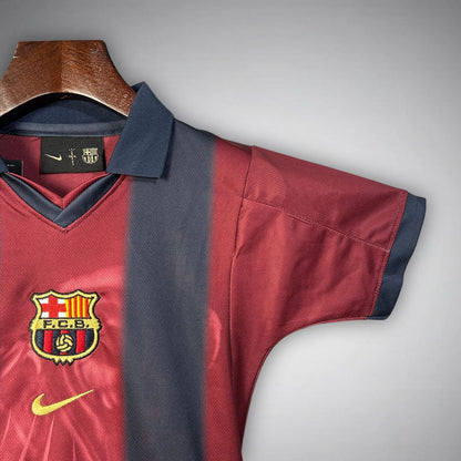 2000/01 FC Barcelona Retro x Cactus Jack Limited Edition Kids Size Home Kit from FootballPrestige.com - Premium Football Kits