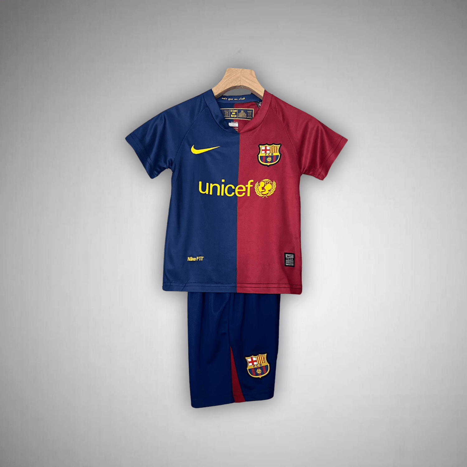 2009 FC Barcelona UCL Final Kids Size Kit from FootballPrestige.club - Premium Football Kits