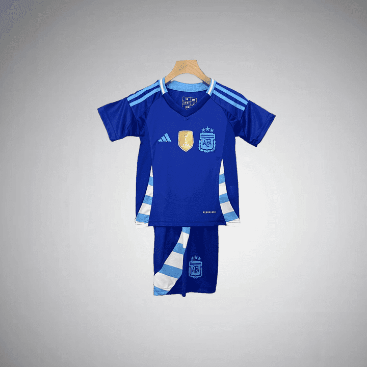 2024 Argentina Away Kids Size Kit from FootballPrestige.club - Premium Football Kits