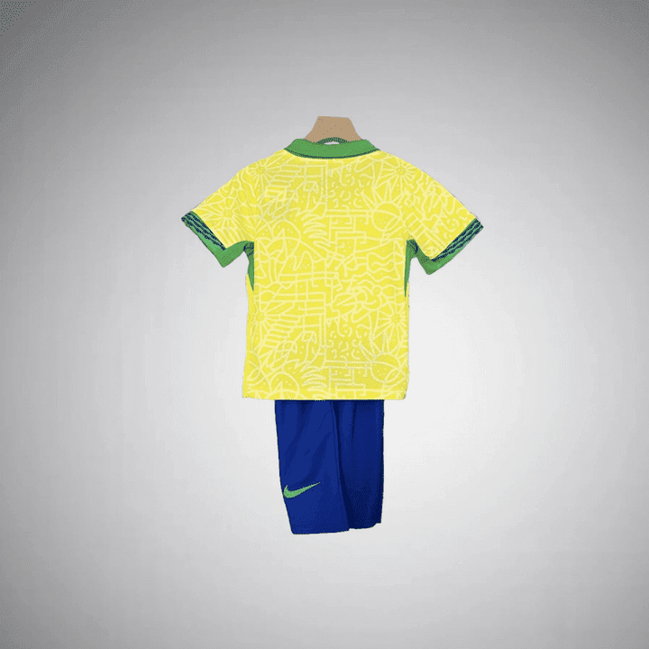 2024 Brazil Home Kids Size Kit from FootballPrestige.club - Premium Football Kits