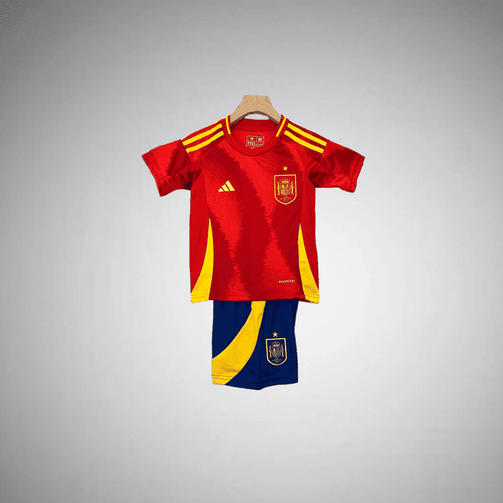 2024 Spain Home Kids Size Kit from FootballPrestige.club - Premium Football Kits