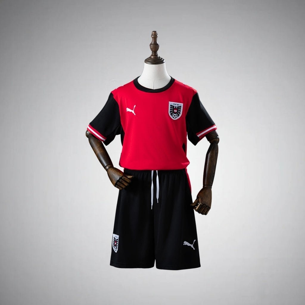 2026 Austria Home Kids Size Kit from FootballPrestige.club - Premium Football Kits