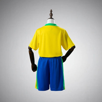 2026 Brazil Home Kids Size Kit from FootballPrestige.com - Premium Football Kits