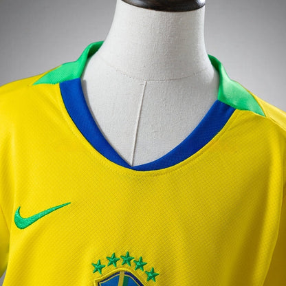 2026 Brazil Home Kids Size Kit from FootballPrestige.com - Premium Football Kits
