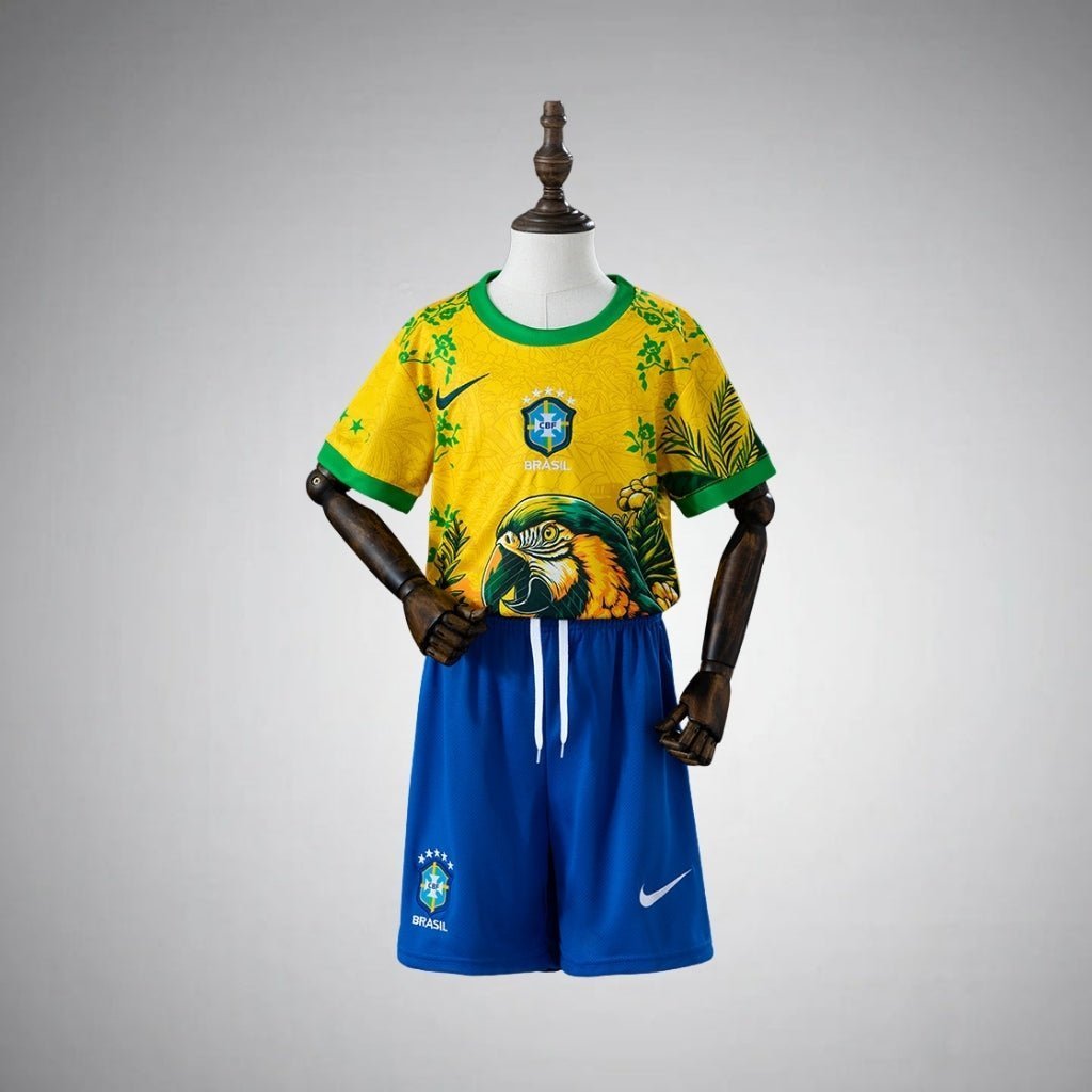 2026 Brazil "Rio Wings" Kids Size Kit from FootballPrestige.club - Premium Football Kits