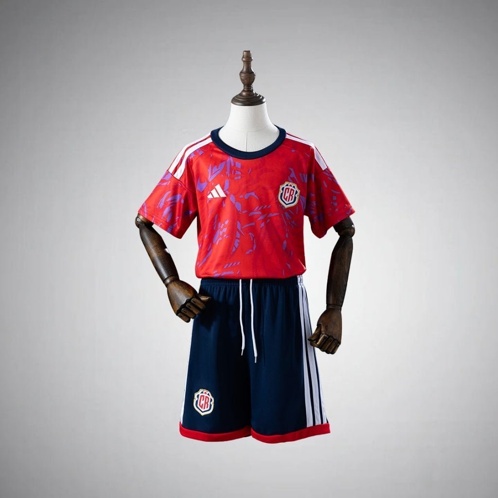 2026 Costa Rica Home Kids Size Kit from FootballPrestige.club - Premium Football Kits