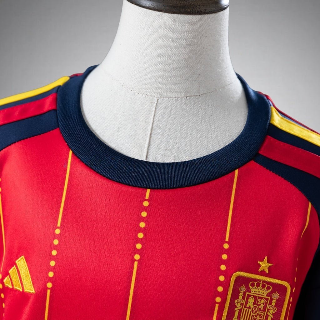 2026 Spain Home Kids Size Kit from FootballPrestige.com - Premium Football Kits