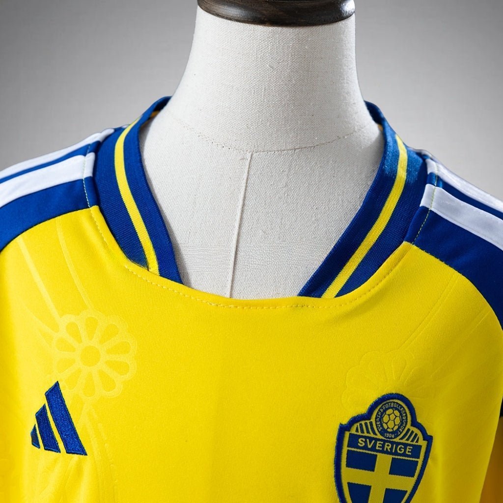 2026 Sweden Home Kids Size Kit from FootballPrestige.club - Premium Football Kits