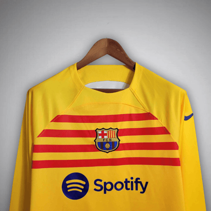 23/24 FC Barcelona Long Sleeve Away Kit from FootballPrestige.com - Premium Football Kits