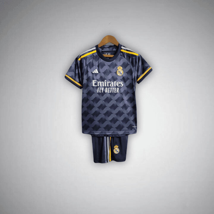 23/24 Real Madrid Away Premium Kids Size Kit from FootballPrestige.club - Premium Football Kits