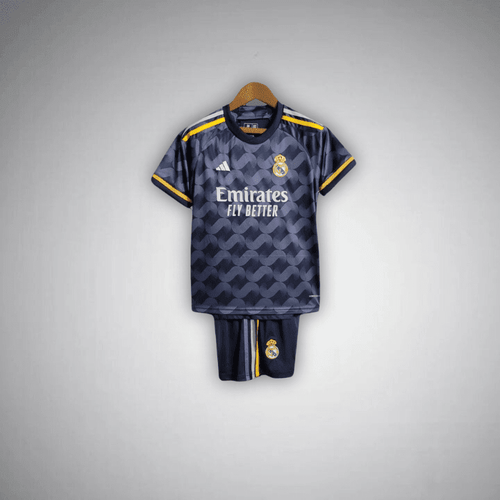 23/24 Real Madrid Away Premium Kids Size Kit from FootballPrestige.com - Premium Football Kits