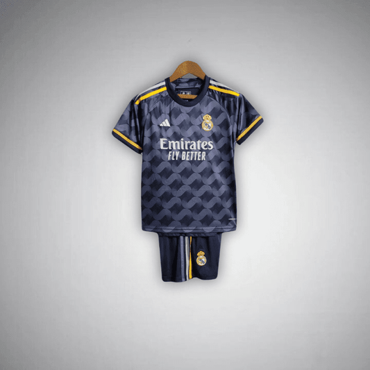 23/24 Real Madrid Away Premium Kids Size Kit from FootballPrestige.com - Premium Football Kits
