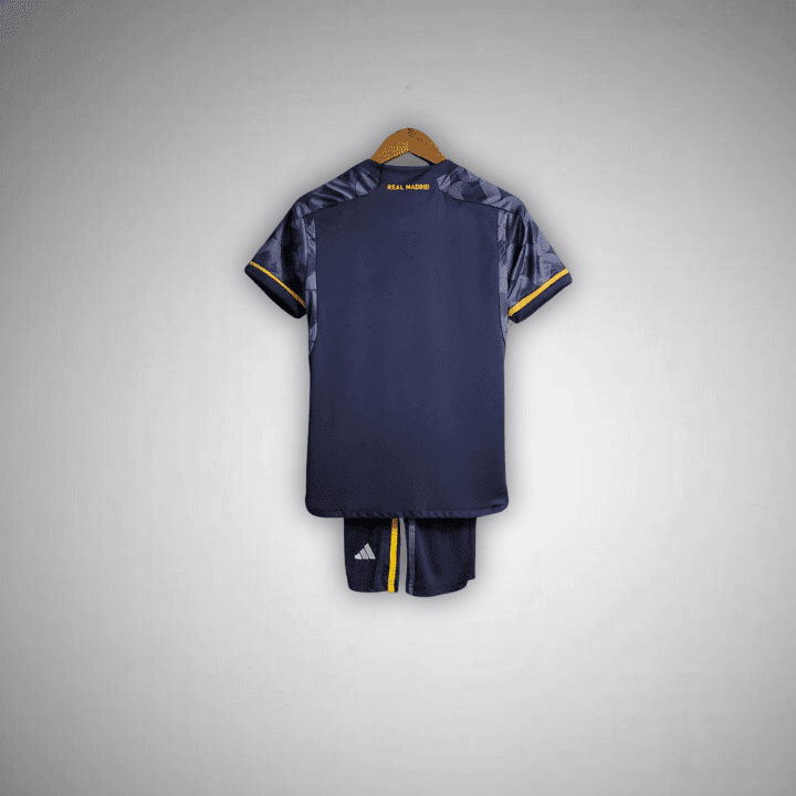 23/24 Real Madrid Away Premium Kids Size Kit from FootballPrestige.club - Premium Football Kits