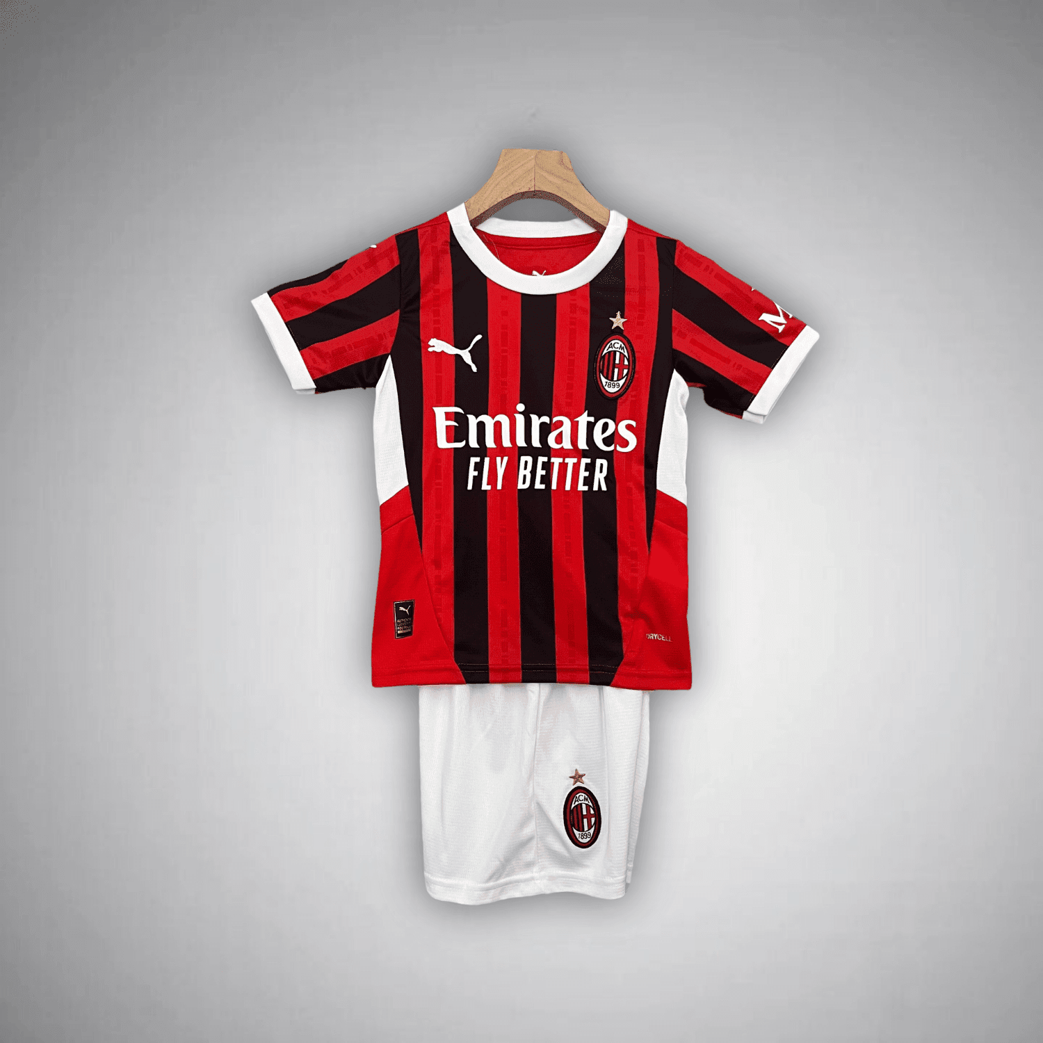 24/25 AC Milan Home Kids Size Kit from FootballPrestige.club - Premium Football Kits