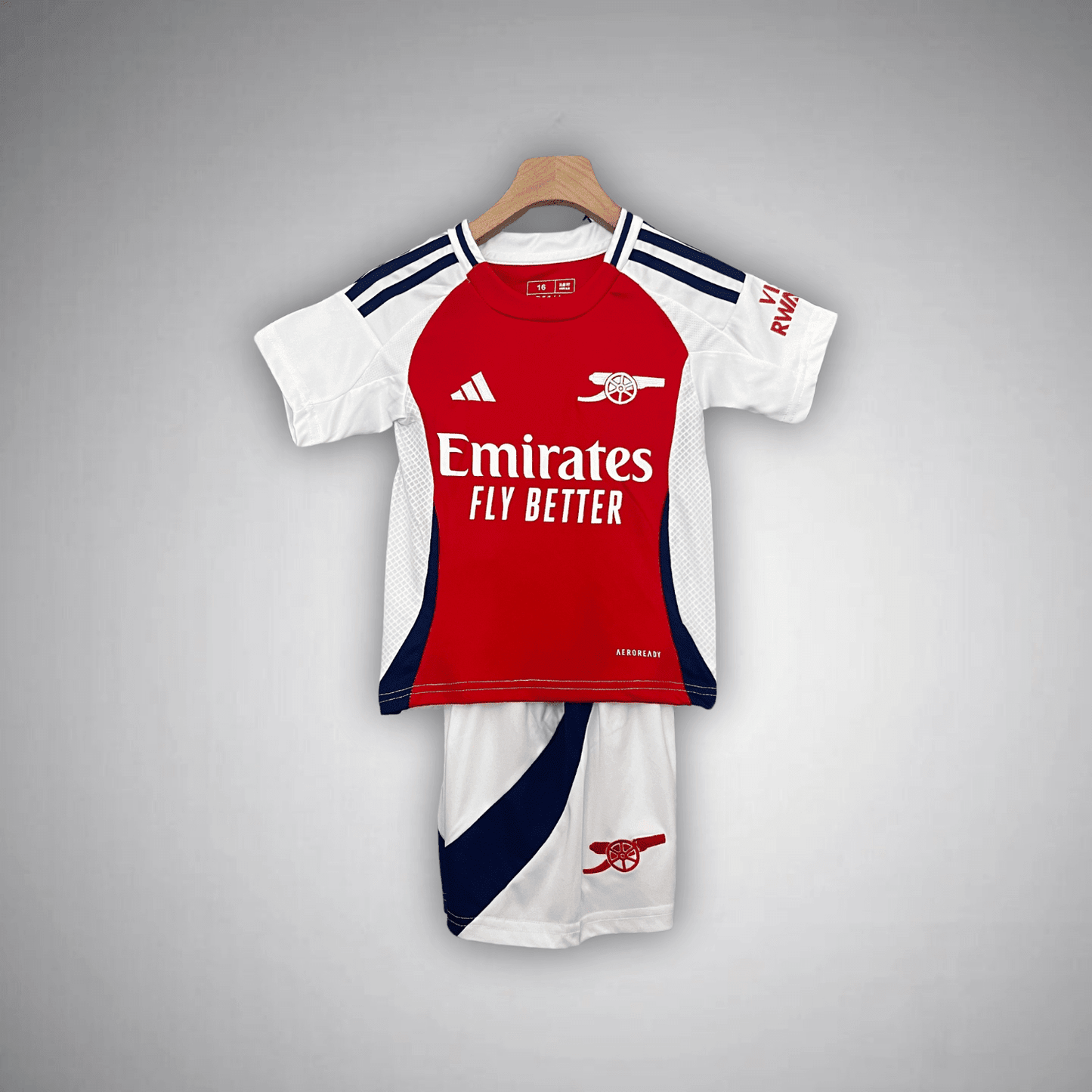 24/25 Arsenal Home Kids Size Kit from FootballPrestige.com - Premium Football Kits