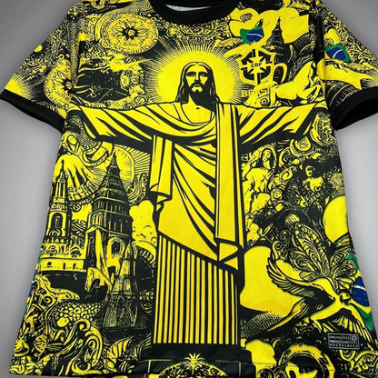 24/25 Brazil "Jesus" Premium Yellow Kit from FootballPrestige.com - Premium Football Kits