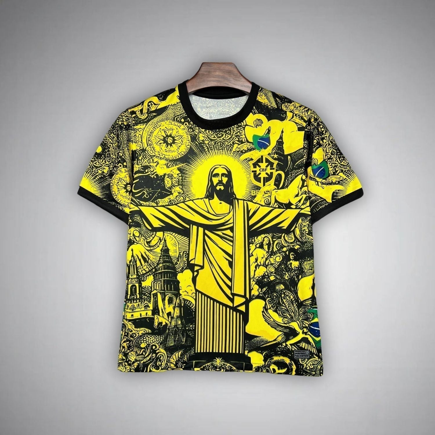 24/25 Brazil "Jesus" Premium Yellow Kit from FootballPrestige.club - Premium Football Kits