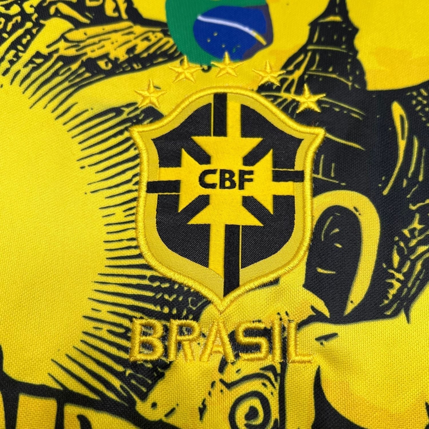 24/25 Brazil "Jesus" Premium Yellow Kit from FootballPrestige.club - Premium Football Kits