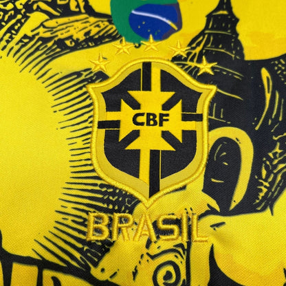 24/25 Brazil "Jesus" Premium Yellow Kit from FootballPrestige.com - Premium Football Kits