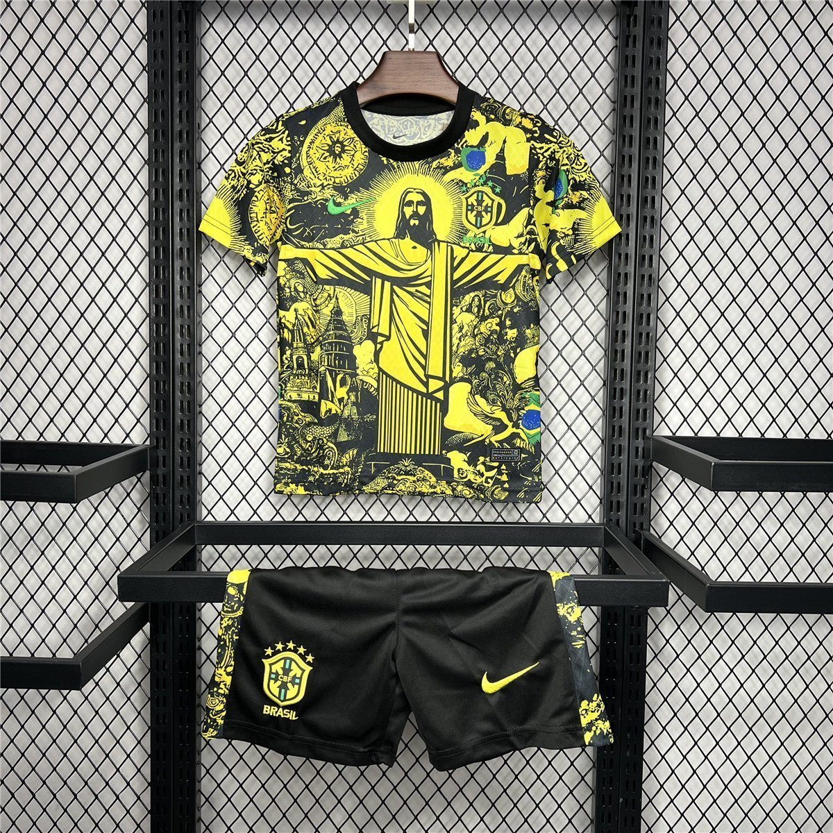 24/25 Brazil "Jesus" Premium Yellow Kit from FootballPrestige.club - Premium Football Kits