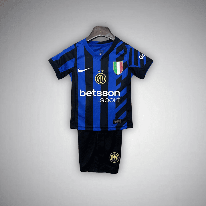 24/25 Inter Milan Home Kids Size Kit from FootballPrestige.com - Premium Football Kits