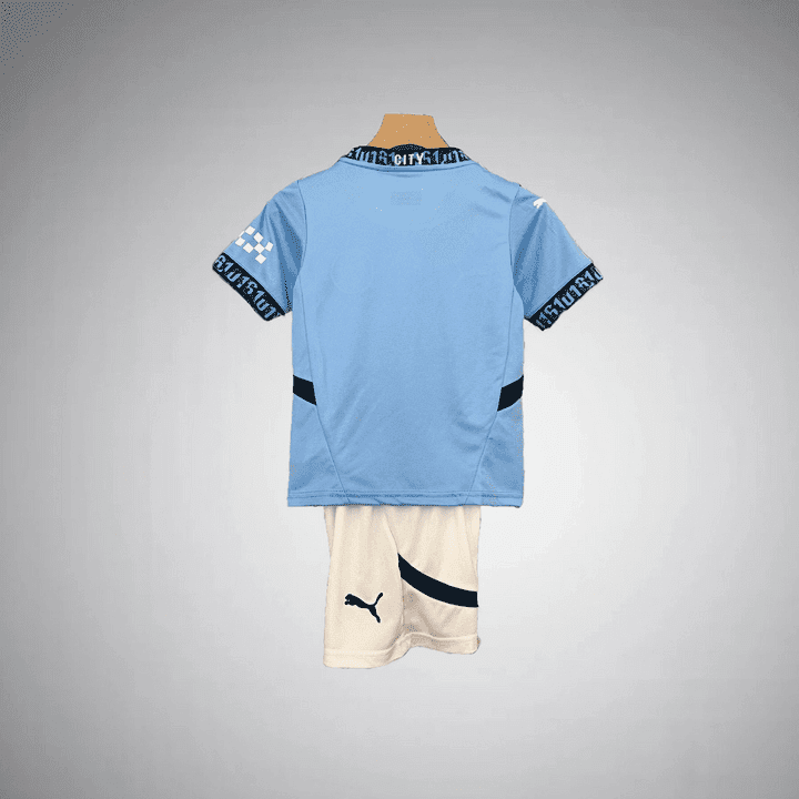 24/25 Manchester City Home Kids Size Kit from FootballPrestige.club - Premium Football Kits