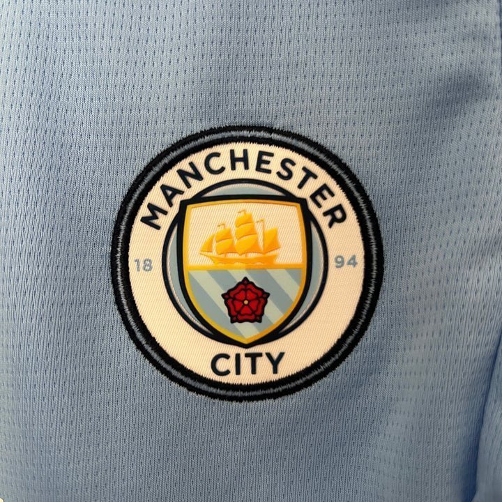 24/25 Manchester City Home Kids Size Kit from FootballPrestige.club - Premium Football Kits