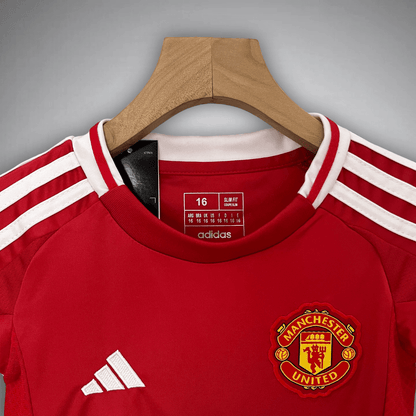 24/25 Manchester United Home Kids Size Kit - Premium Quality Kits at FootballPrestige.store