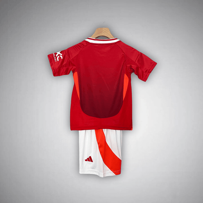 24/25 Manchester United Home Kids Size Kit - Premium Quality Kits at FootballPrestige.store