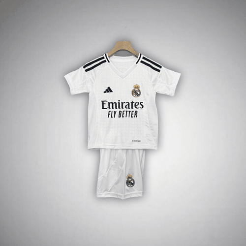24/25 Real Madrid Home Kids Size Kit from FootballPrestige.com - Premium Football Kits