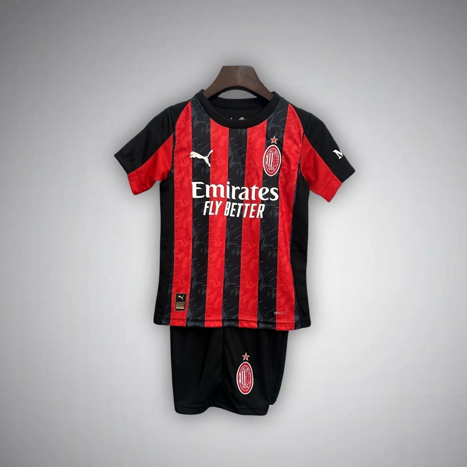 25/26 AC Milan Home Kids Size Kit from FootballPrestige.club - Premium Football Kits