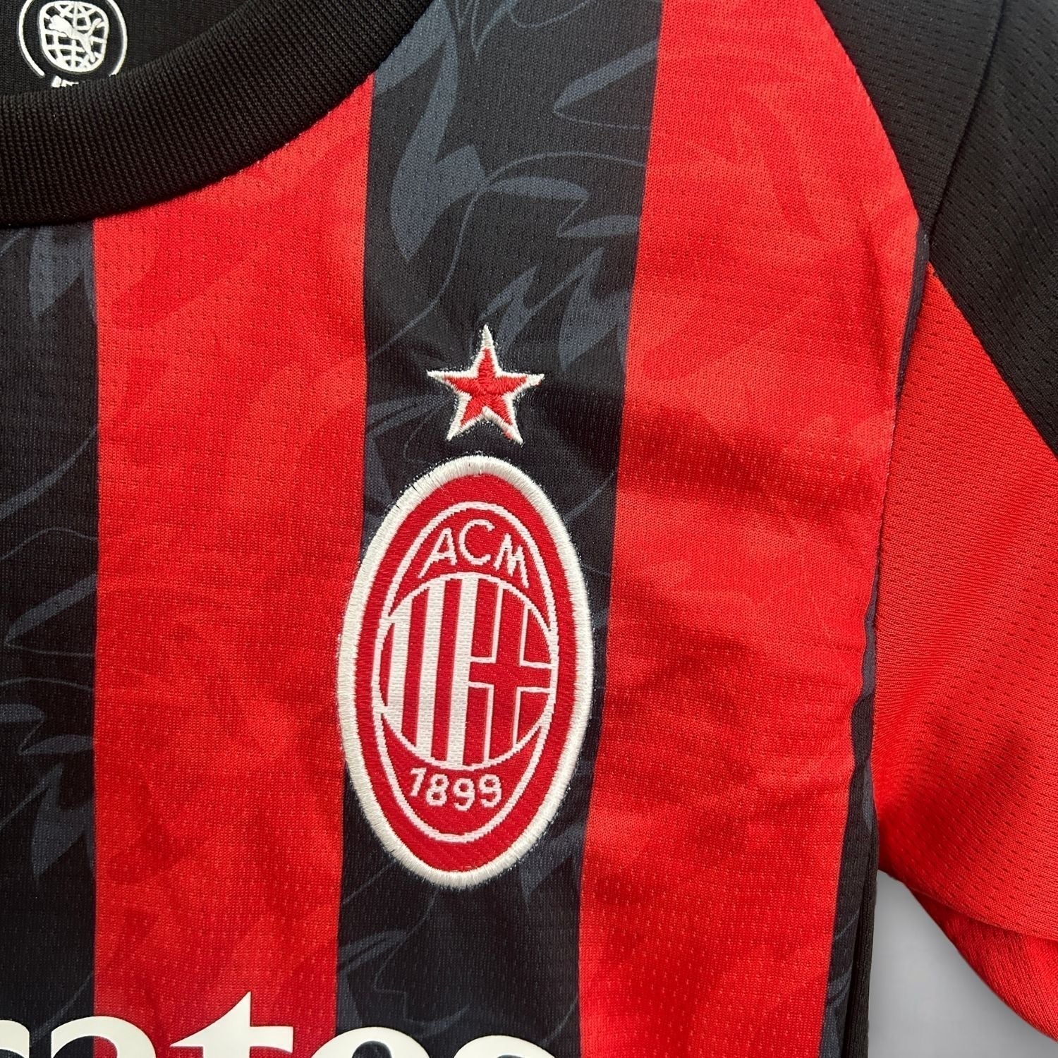 25/26 AC Milan Home Kids Size Kit from FootballPrestige.club - Premium Football Kits