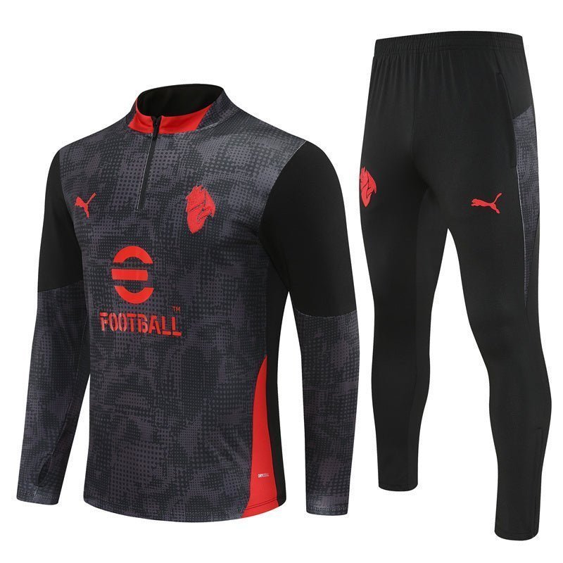 25/26 AC Milan Training Black Kids Size Tracksuit from FootballPrestige.club - Premium Football Kits