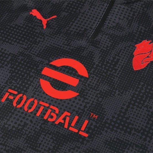 25/26 AC Milan Training Black Kids Size Tracksuit from FootballPrestige.com - Premium Football Kits