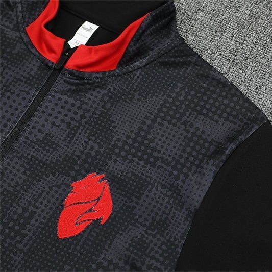 25/26 AC Milan Training Black Kids Size Tracksuit from FootballPrestige.com - Premium Football Kits