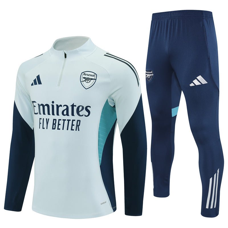 25/26 Arsenal Training White Kids Size Tracksuit from FootballPrestige.com - Premium Football Kits