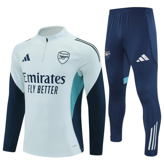 25/26 Arsenal Training White Kids Size Tracksuit from FootballPrestige.com - Premium Football Kits