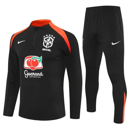 25/26 Brazil Training Black Tracksuit from FootballPrestige.com - Premium Football Kits
