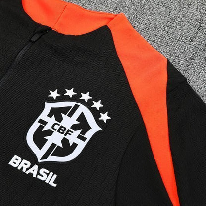 25/26 Brazil Training Black Tracksuit from FootballPrestige.com - Premium Football Kits