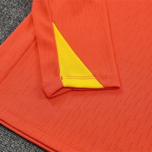 25/26 Brazil Training Orange Tracksuit from FootballPrestige.com - Premium Football Kits